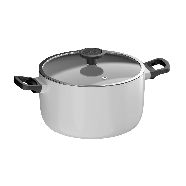 Leo Glints Nonstick Recycled Aluminum Stockpot 9.5", 5.9qt. With Glass Lid
