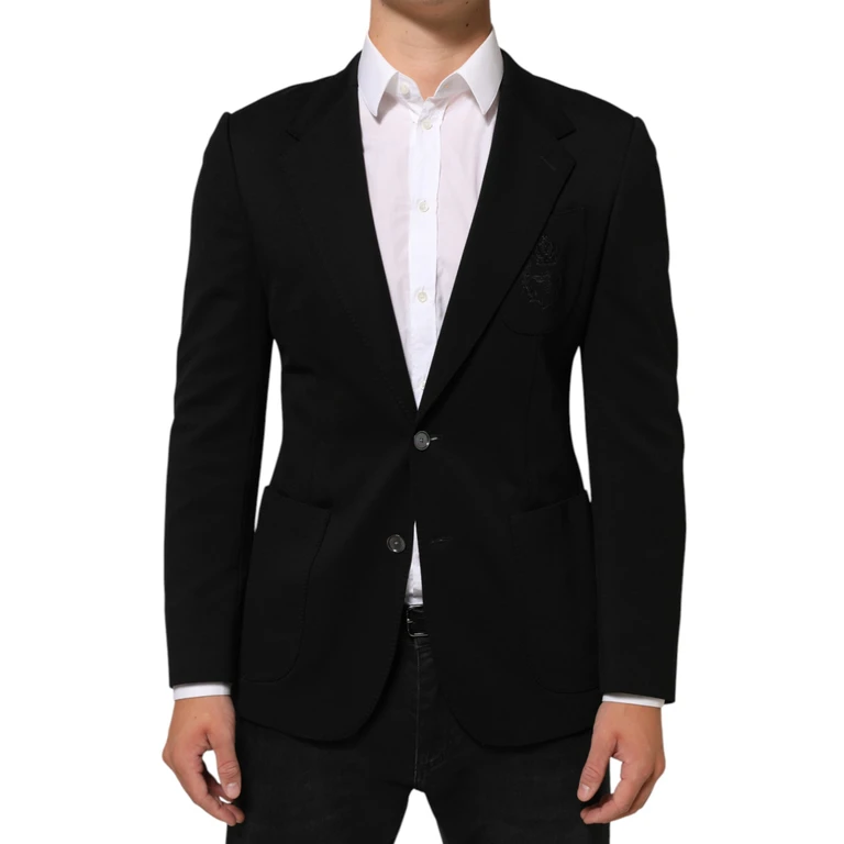 Dolce & Gabbana Black Viscose 2 Buttons Suit Jacket Blazer 05+pa+vi - Men