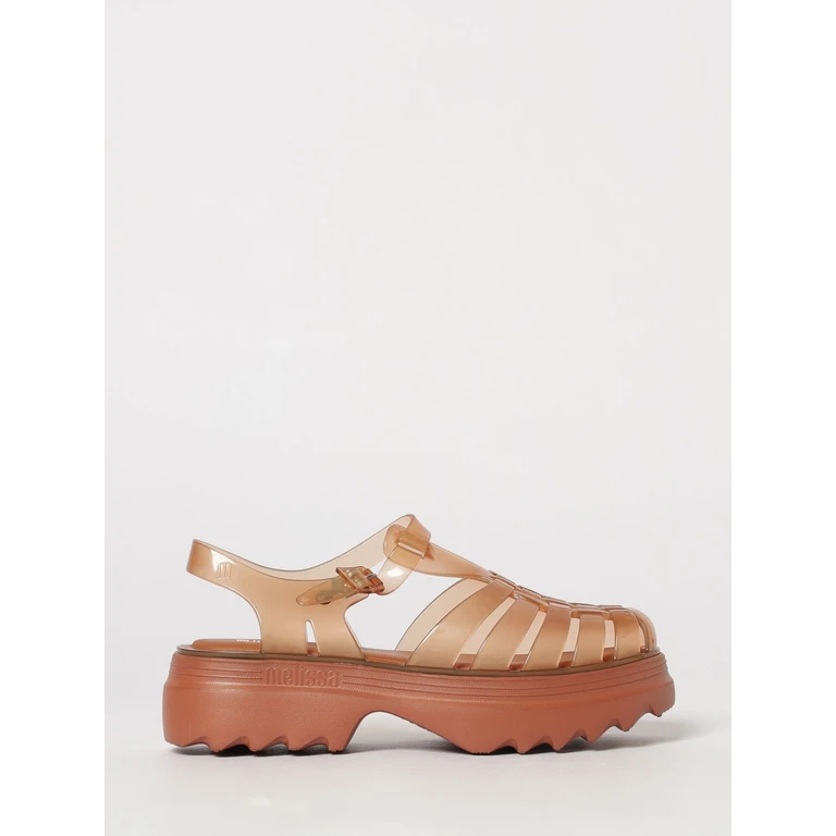 Possession II Platform PVC Sandals with Medium Heel (35818BK006TRANSPARENTBROWN)