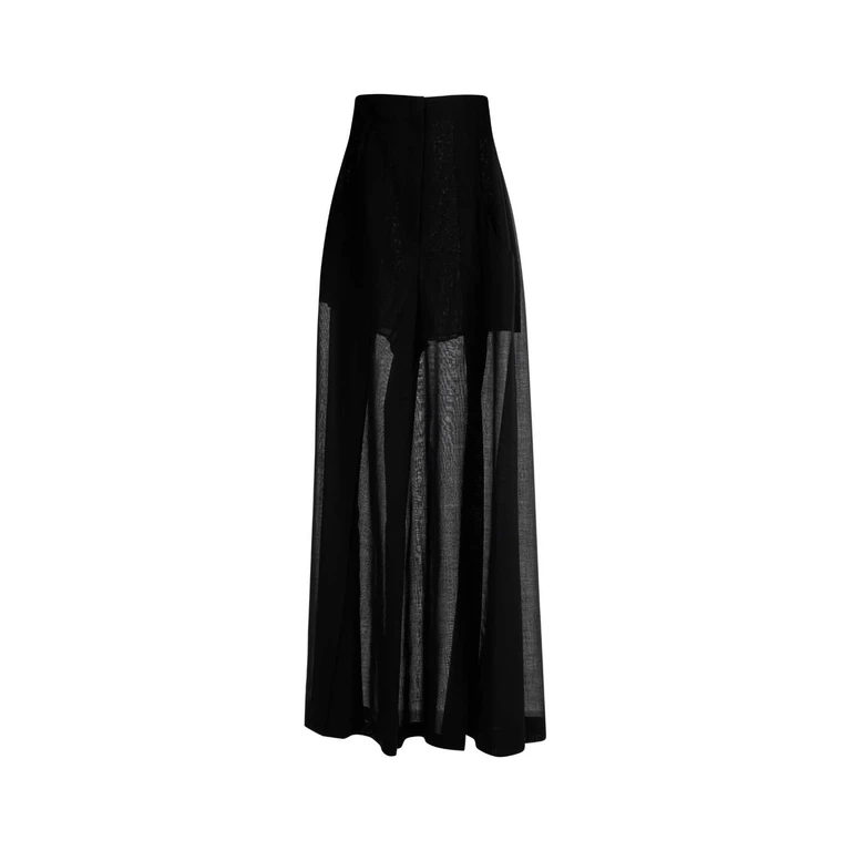 Philosophy Di Lorenzo Serafini Black Wool Blend Wide-Leg Pant Nero Pantaloni - Women