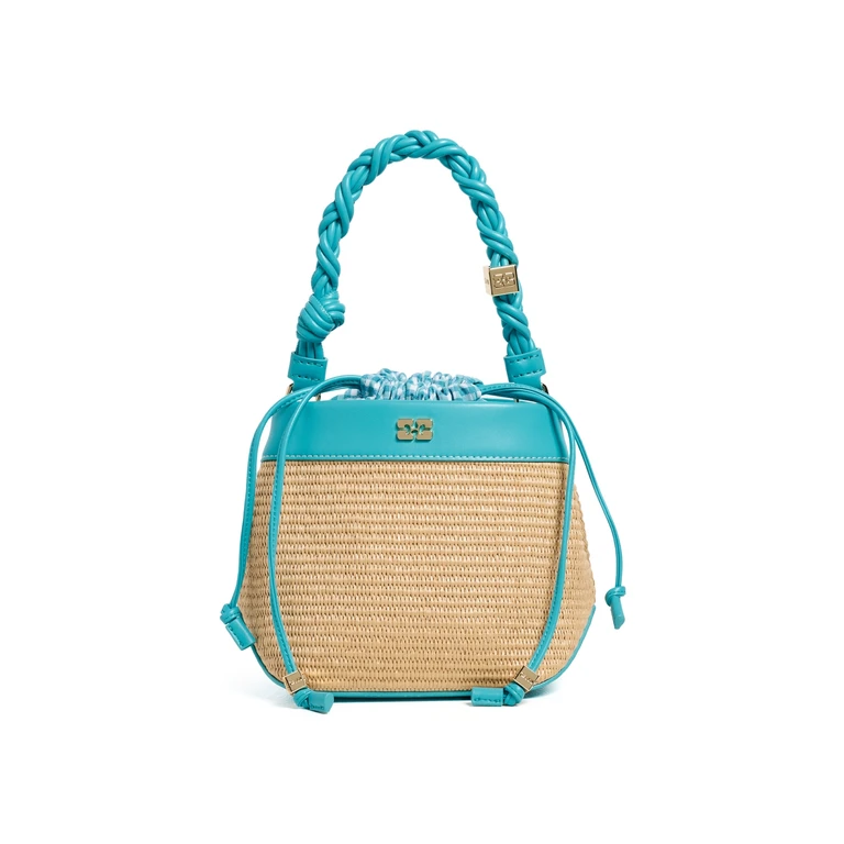 Bou Raphia Bucket Bag Scuba Blue One Size
