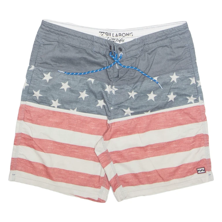 BILLABONG Usa Mens Swimming Shorts Red Crazy Pattern S W32