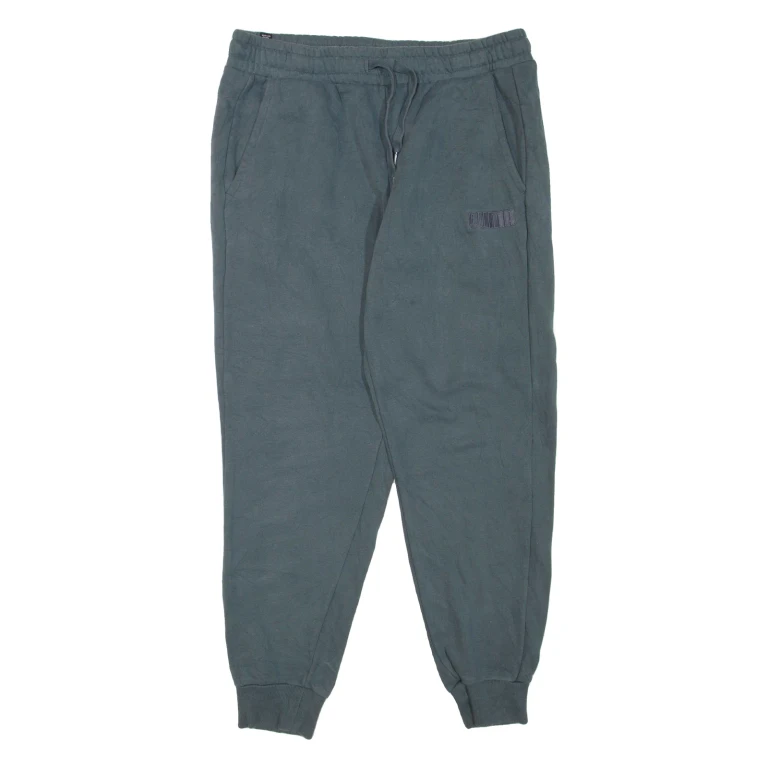 PUMA Mens Joggers Grey Tapered L W32 L29