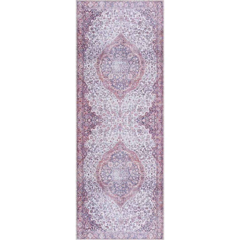 Red Cael Tumble Dry Washable Rug - Clearance