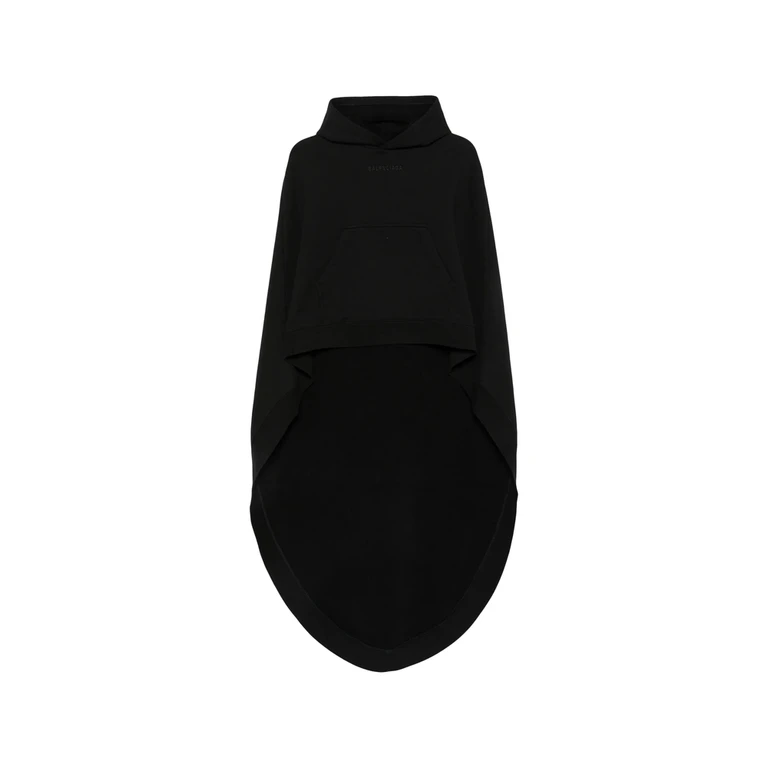 Balenciaga Asymmetric Embroidered-logo Hoodie