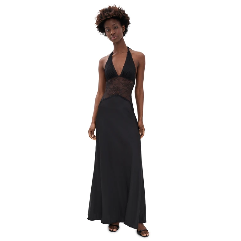 Runaway the Label Lilith Halter Maxi Dress Black XS