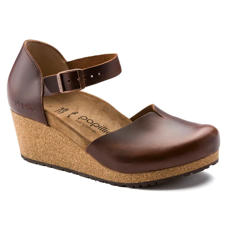 Women's Mary Leather Cognac Sandals
