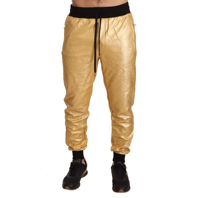 Dolce & Gabbana Gold Pig Of The Year Cotton Trousers Pants - Men