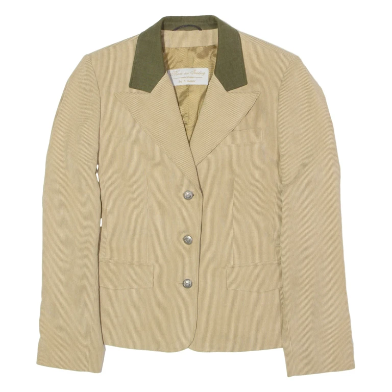 H. MOSER Womens Blazer Jacket Beige UK 10