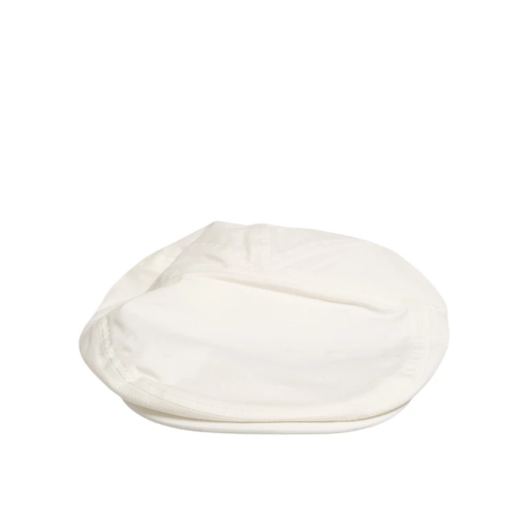 Dolce & Gabbana White Cotton Blend Leather Trim Flat Men Cap Hat - Men