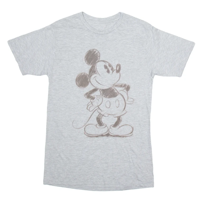 DISNEY Mickey Mouse Womens T-Shirt Grey S