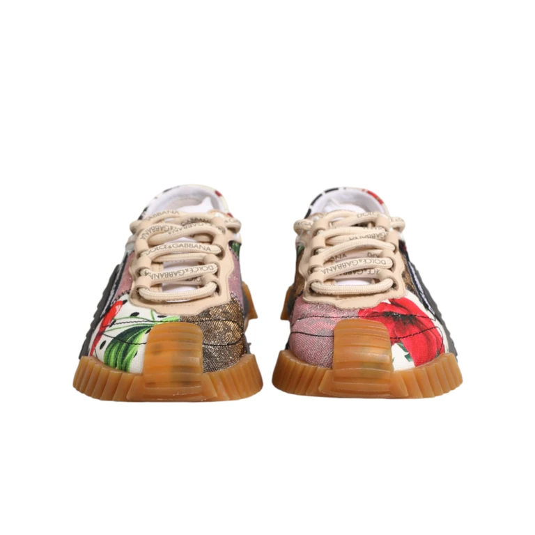 Dolce & Gabbana Multicolor Logo Low Top Ns1 Sneakers Shoes Co+01+pa+87lf - Women