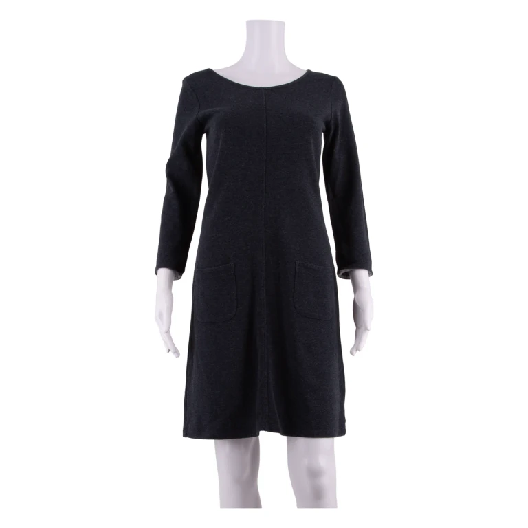 WHITE STUFF Pocketed Womens Shift Dress Grey Knee Length UK 8