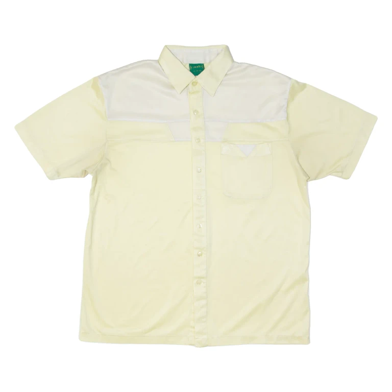 CANDA Mens Plain Shirt Yellow 90s M