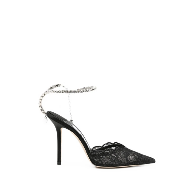 Saeda Crystal-embellished Lace Pumps