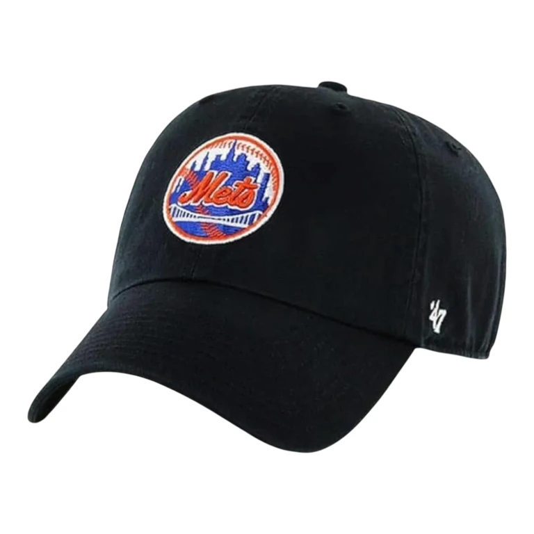 Clean Up New York Mets Strapback Hat - Black Adjustable Cap