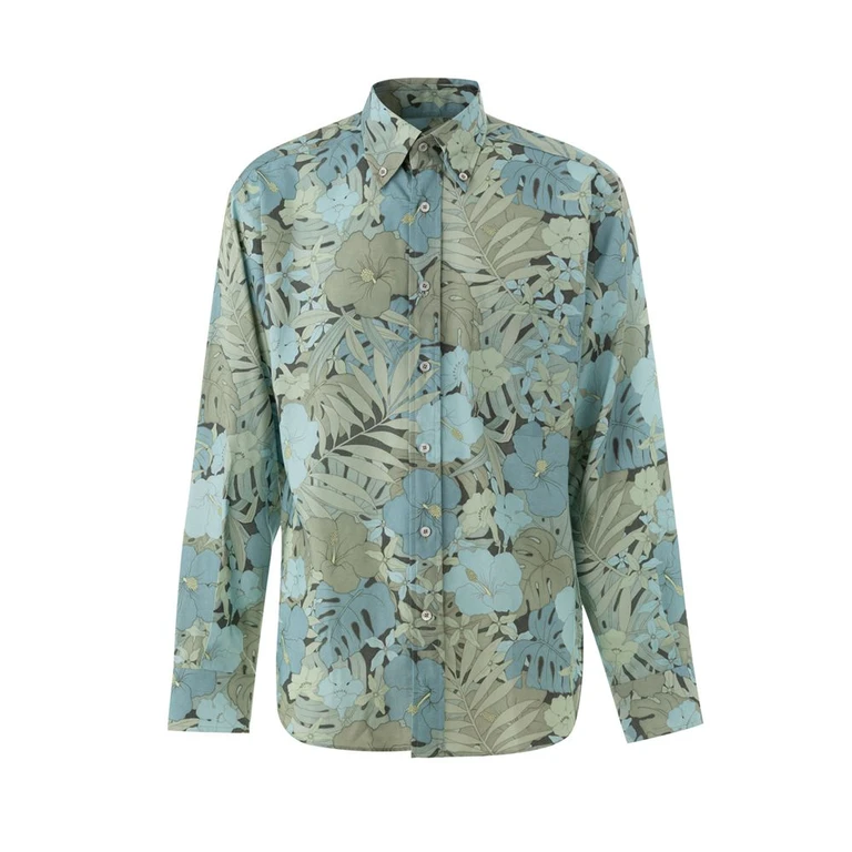 Blue Lyocell Pattern Shirt - Men
