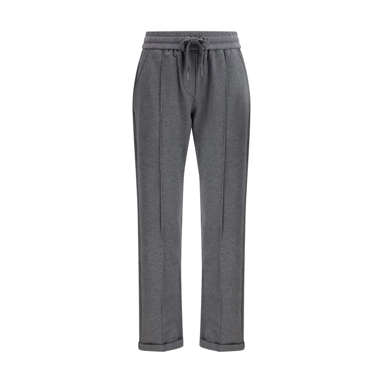 Brunello Cucinelli Gray Cotton Athletic Pants - Women
