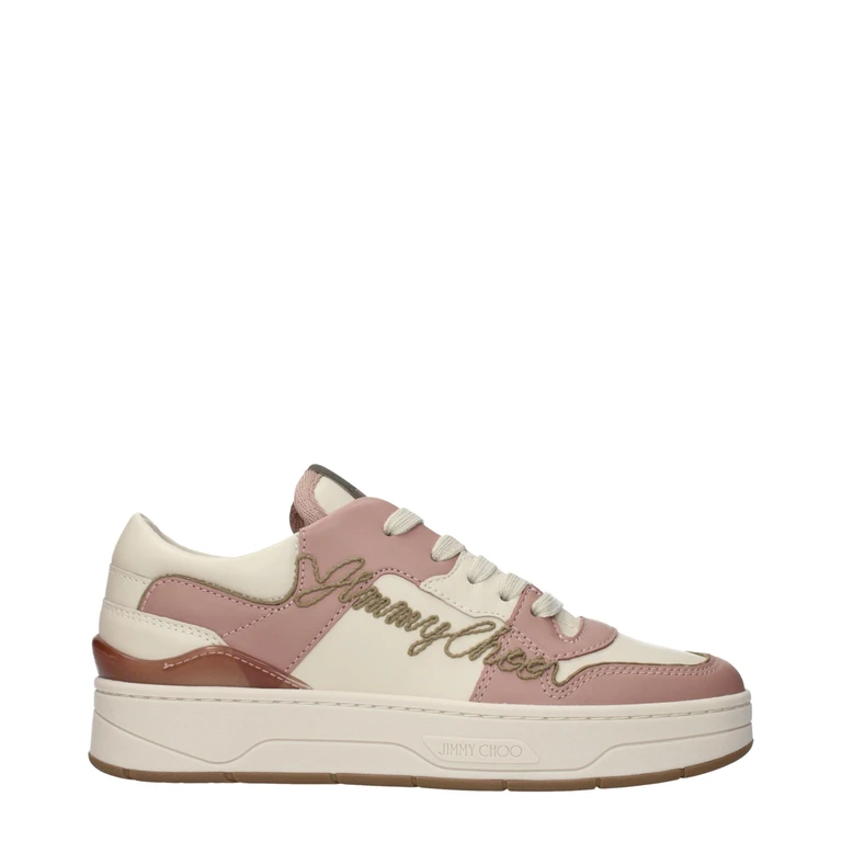 Jimmy Choo Pink Leather Low Top Sneakers - Women