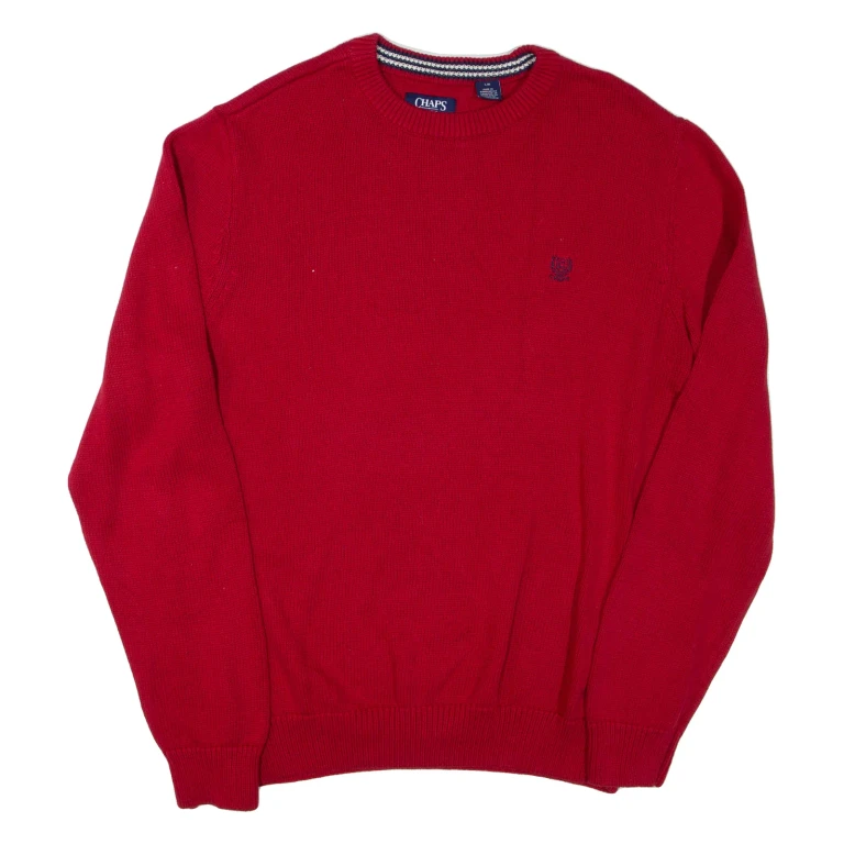 CHAPS Mens Jumper Red Tight Knit L