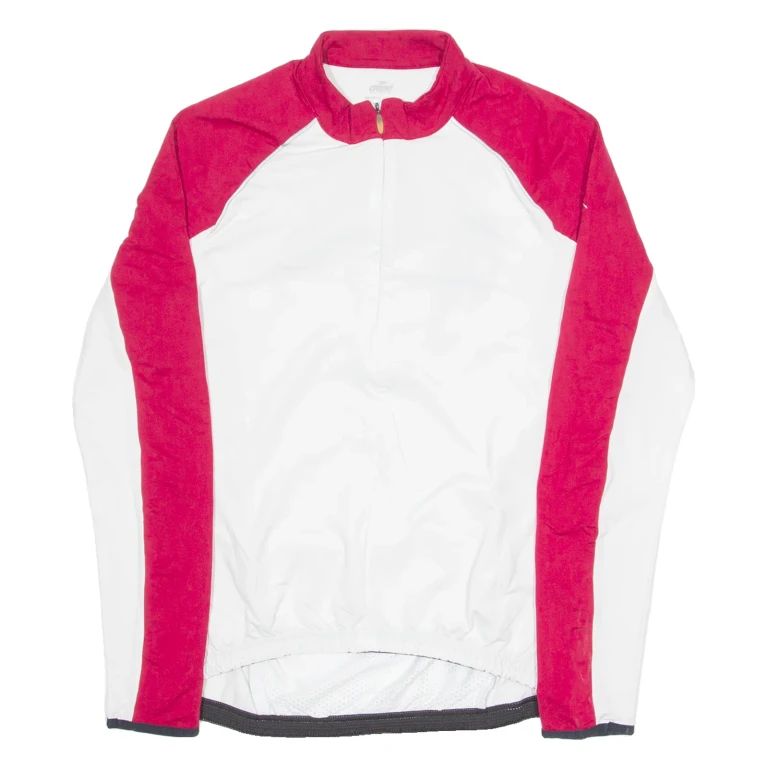 CRANE Cycling Womens Jersey White Long Sleeve 1/4 Zip M