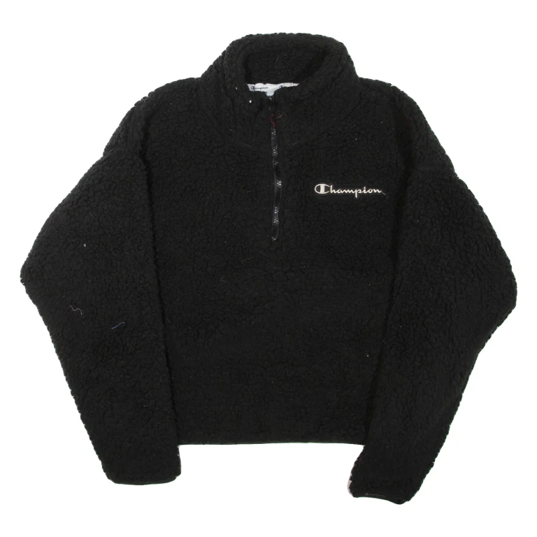 CHAMPION Womens Fleece Black 1/4 Zip M