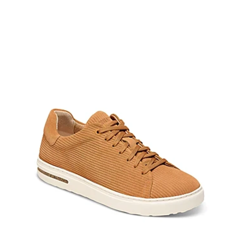 Unisex Bend Low Suede Leather Embossed Cork Brown
