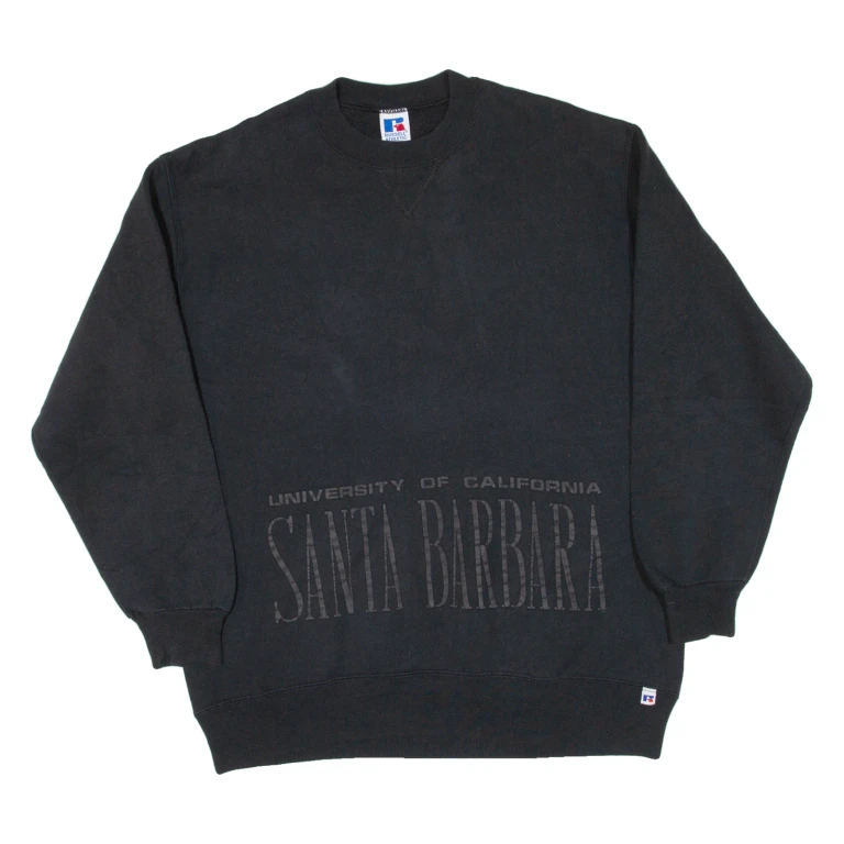 RUSSELL ATHLETIC Santa Barbara Mens Sweatshirt Black USA XL