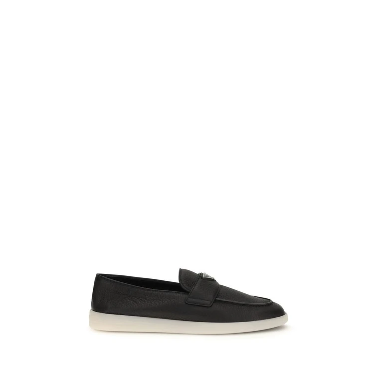 Black Calf Leather Bos Taurus Slip-On Loafers - Men