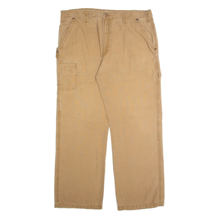 DICKIES Carpenter Cargo Mens Trousers Beige Relaxed Straight W38 L30