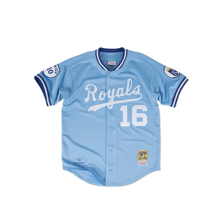 Men's MLB Road Jersey Royals 1987 Bo Jackson