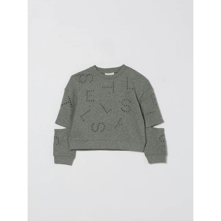 Cotton Crewneck Sweatshirt with Perforated Logo (TY4B70Z3409808)