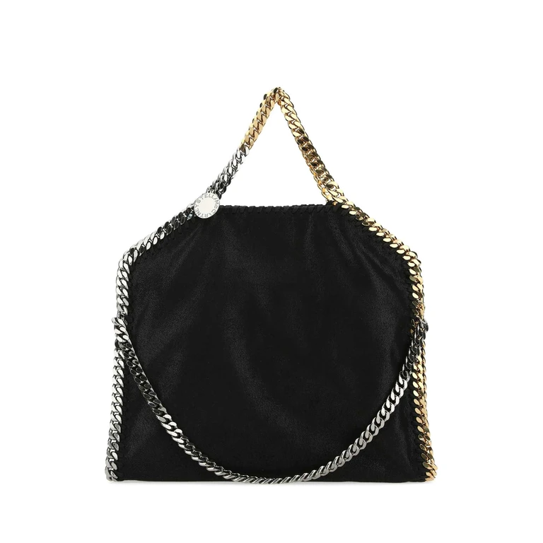 Stella McCartney Black Shaggy Deer Falabella Fold Over Handbag 1000 Polyester Borse A Mano - Women