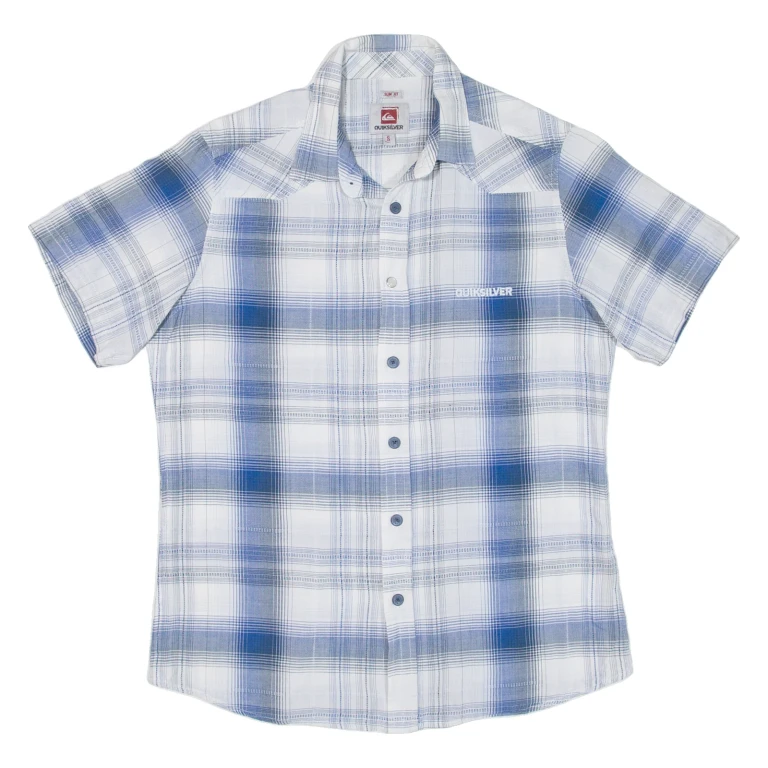 QUIKSILVER Mens Shirt Blue Check S