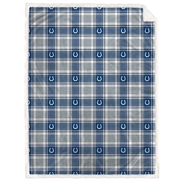 NFL Team Sherpa Plaid Blanket 60x90