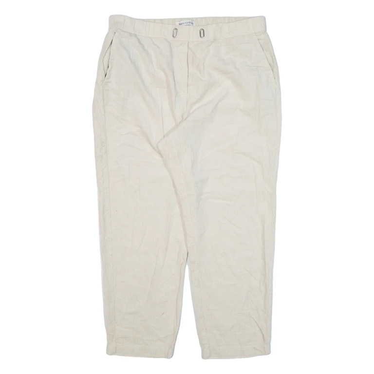 MARC O'POLO Womens Corduroy Trousers Cream Relaxed Tapered W33 L25