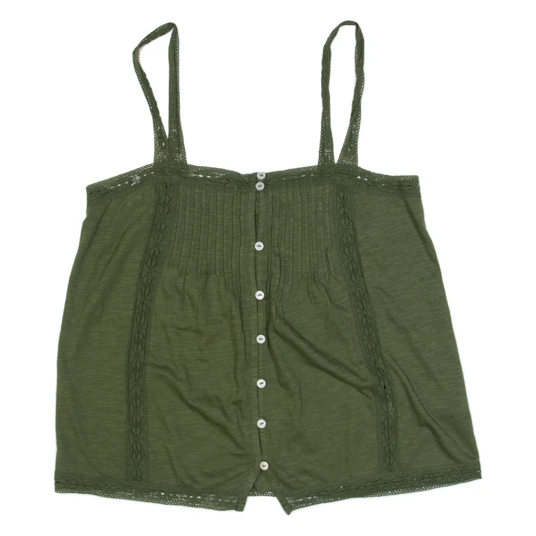 FAT FACE Womens Camisole Top Green Sleeveless UK 8