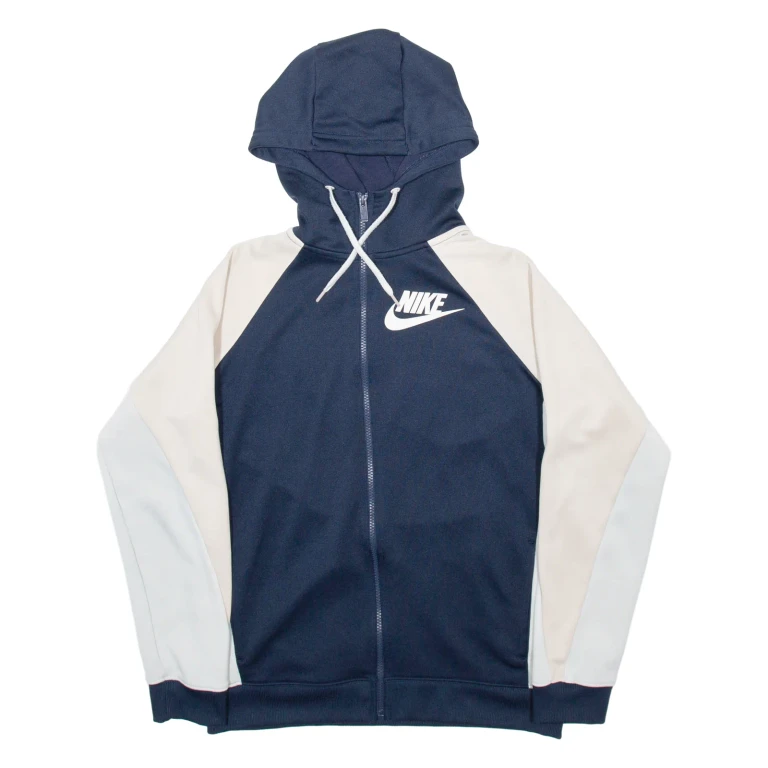 NIKE Mens Blue Hoodie Full Zip S