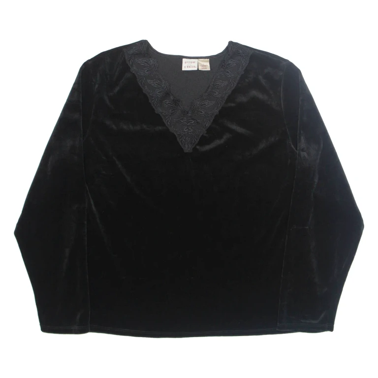 GILLIGAN O ' MALLEY Womens Blouse Black Long Sleeve 90s L
