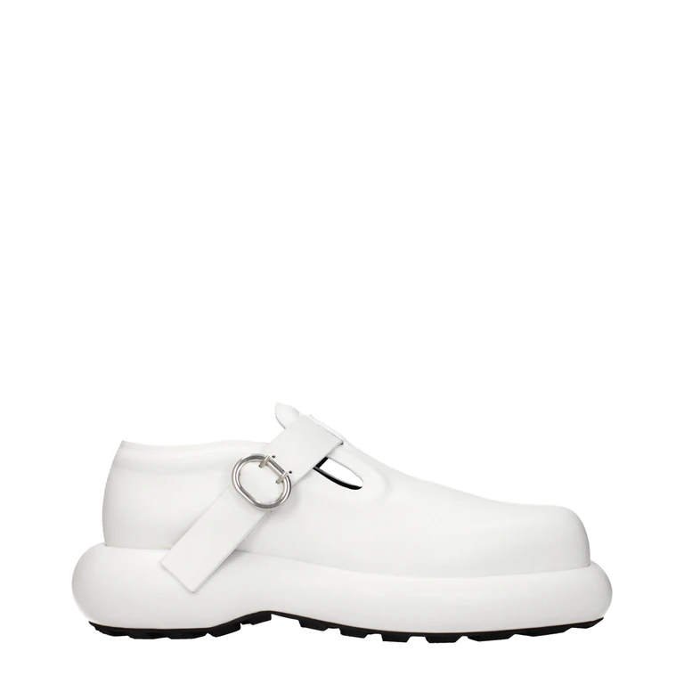 Jil Sander White Leather Slip-On Loafers - Women