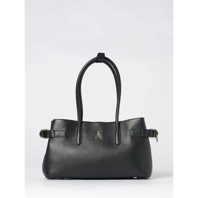 Calfskin Leather Shoulder Bag with Fly Logo and Double Handle (8B0305L162K103)