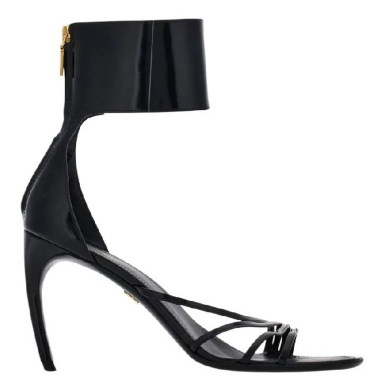 Ferragamo Clethra Curve Heel Leather Sandals (01H783 772936)