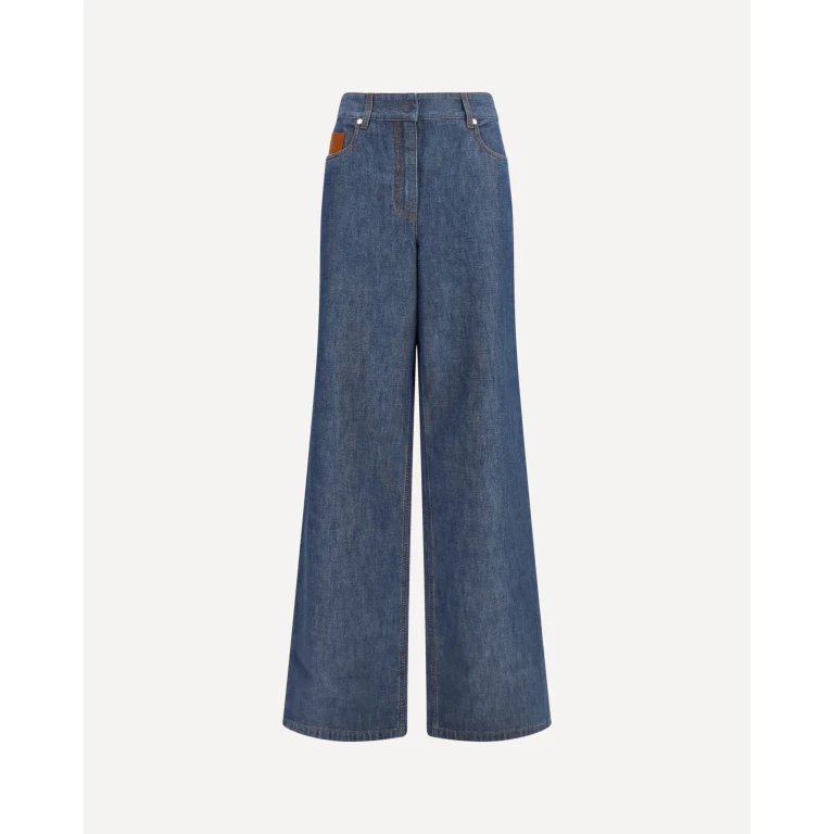 FENDI Wide-leg chambray Jeans Female 44