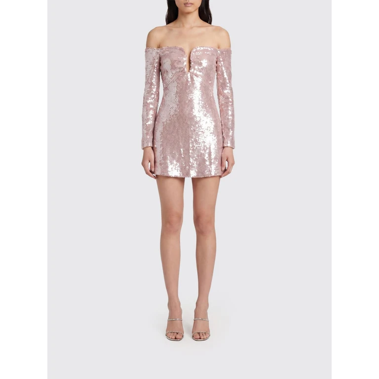 SELF-PORTRAIT Sequined Mini Dress (RS25109SBGBEIGE)
