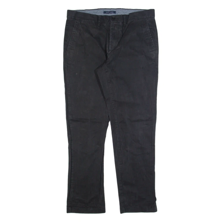 TOMMY HILFIGER Mens Trousers Black Regular Straight W32 L30