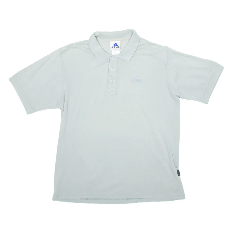 ADIDAS Mens Polo Shirt Grey M