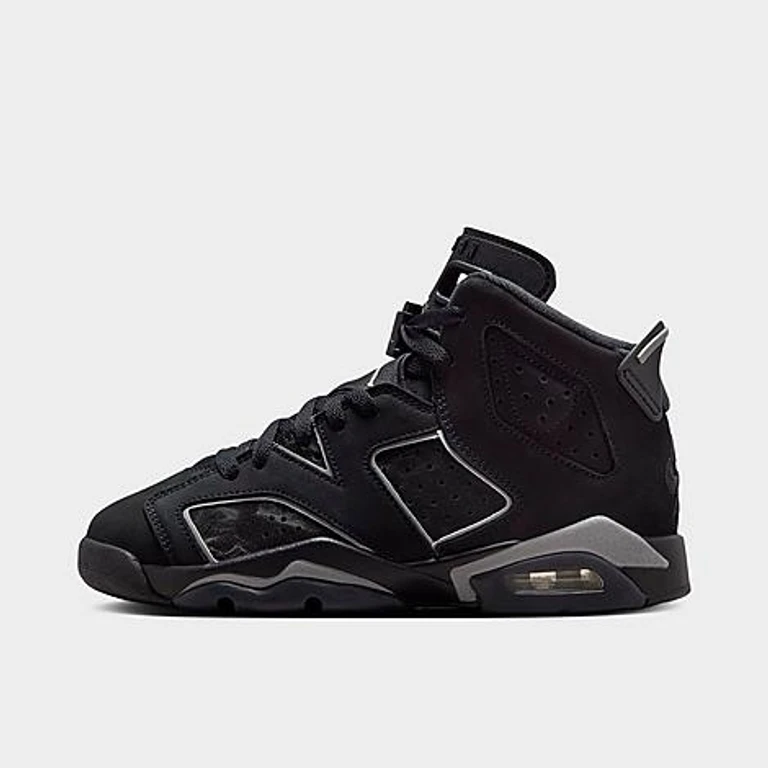 Big Kids Air Retro 6 Basketball Shoes in Black/Reflect Silver/Black Size: 3.5