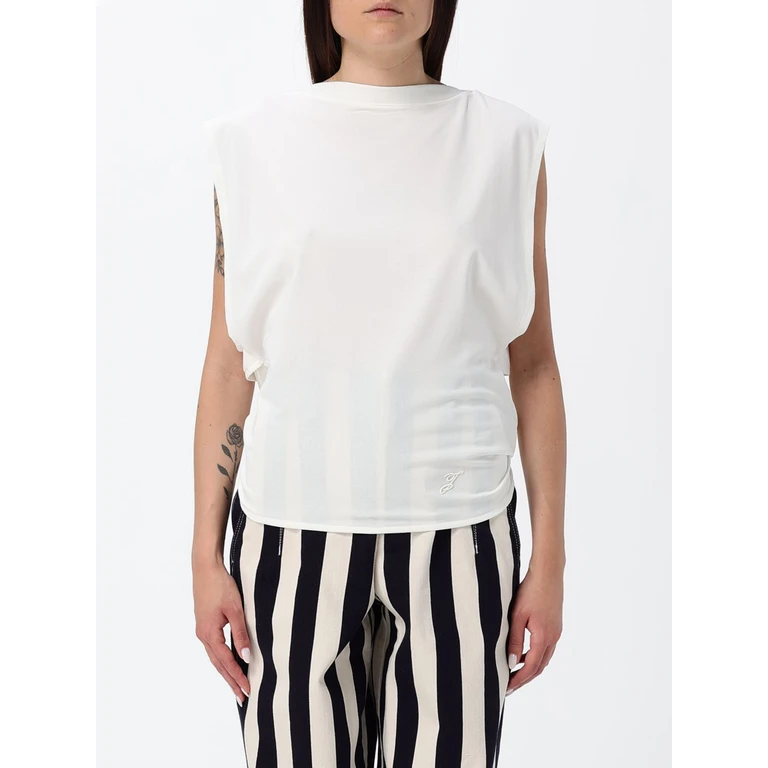 Sleeveless Jersey Top with Straight Neckline and Tie-Hem (26ETOW00910AJ00254100)