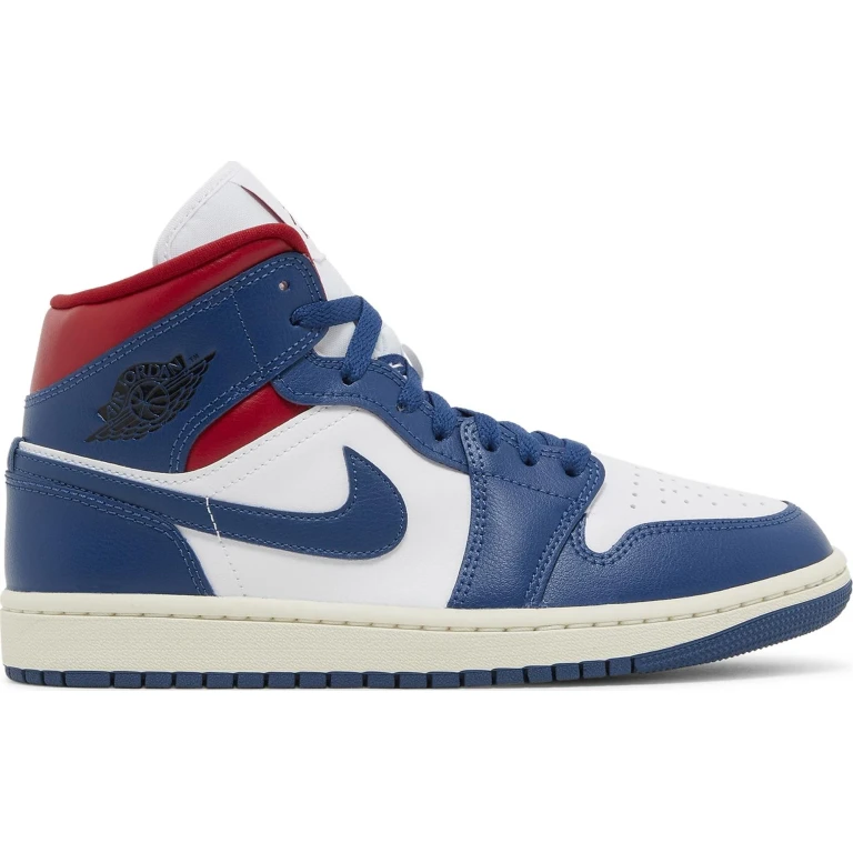 Women's Retro 1 Mid 'French Blue Gym Red' Sneakers