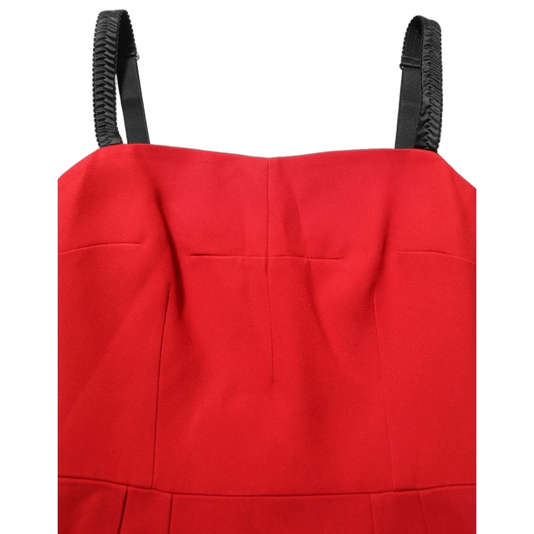 Dolce & Gabbana Red Stretch Bodycon Sheath Knee Length Dress Acetate Viscose - Women